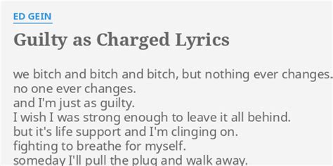 guilty as charged lyrics